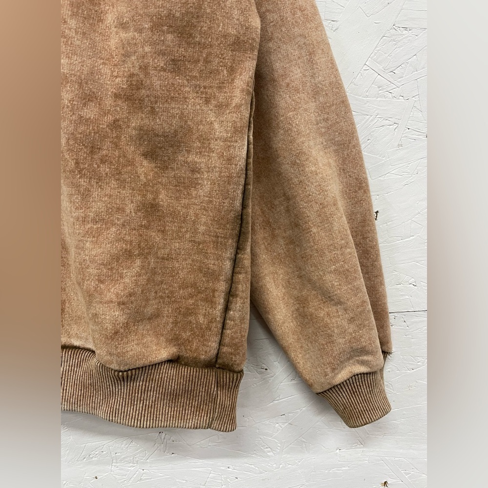 Vintage 90s Fuzzy Stonewash Quarter Zip Pacific Northwest Eagle Sweatshirt, M - Picture 7 of 10